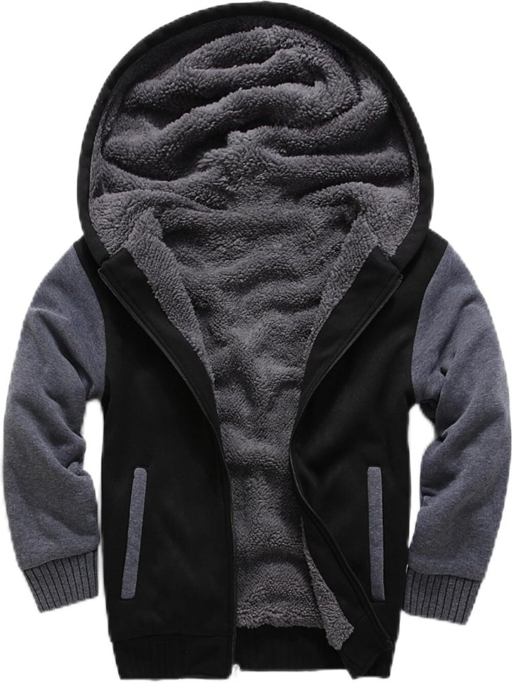Cozy Sherpa Lined Zip Up Hoodie Jacket for Kids 6-15 | Warm Winter Outerwear
